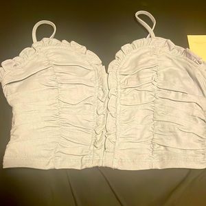 Corset style Jean type blue crop top